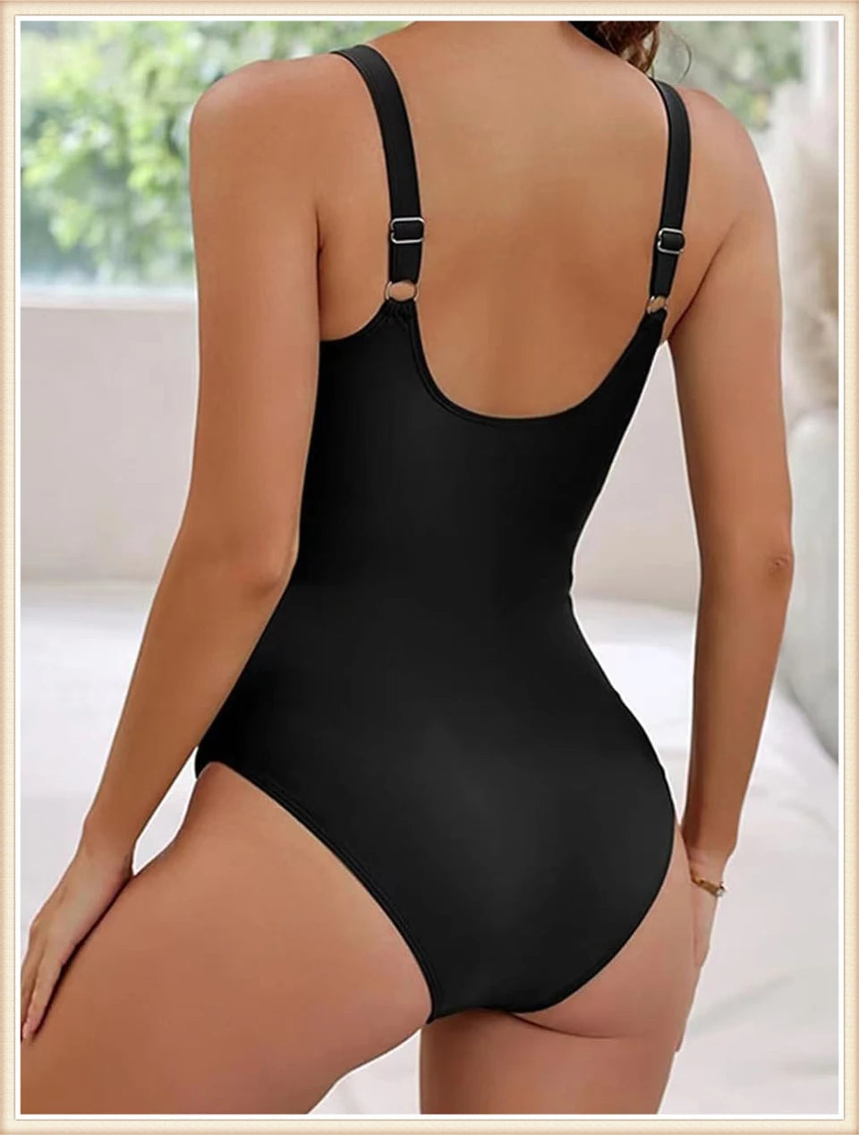 Plain Ruched Swimsuit One Piece