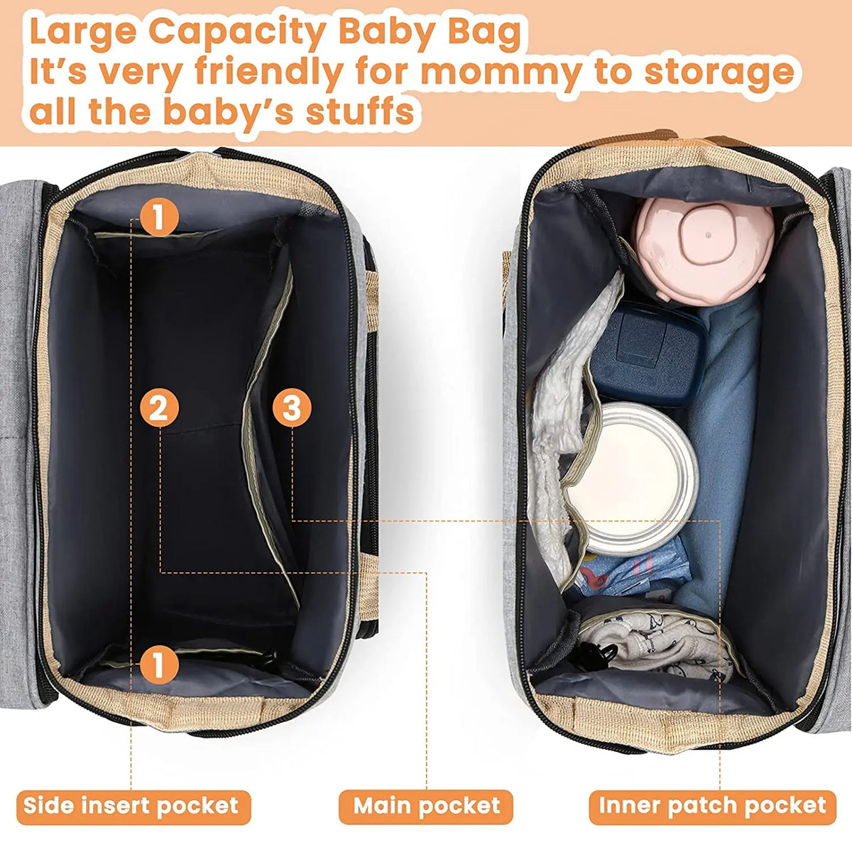 Folding Portable Baby Nappy Bag.