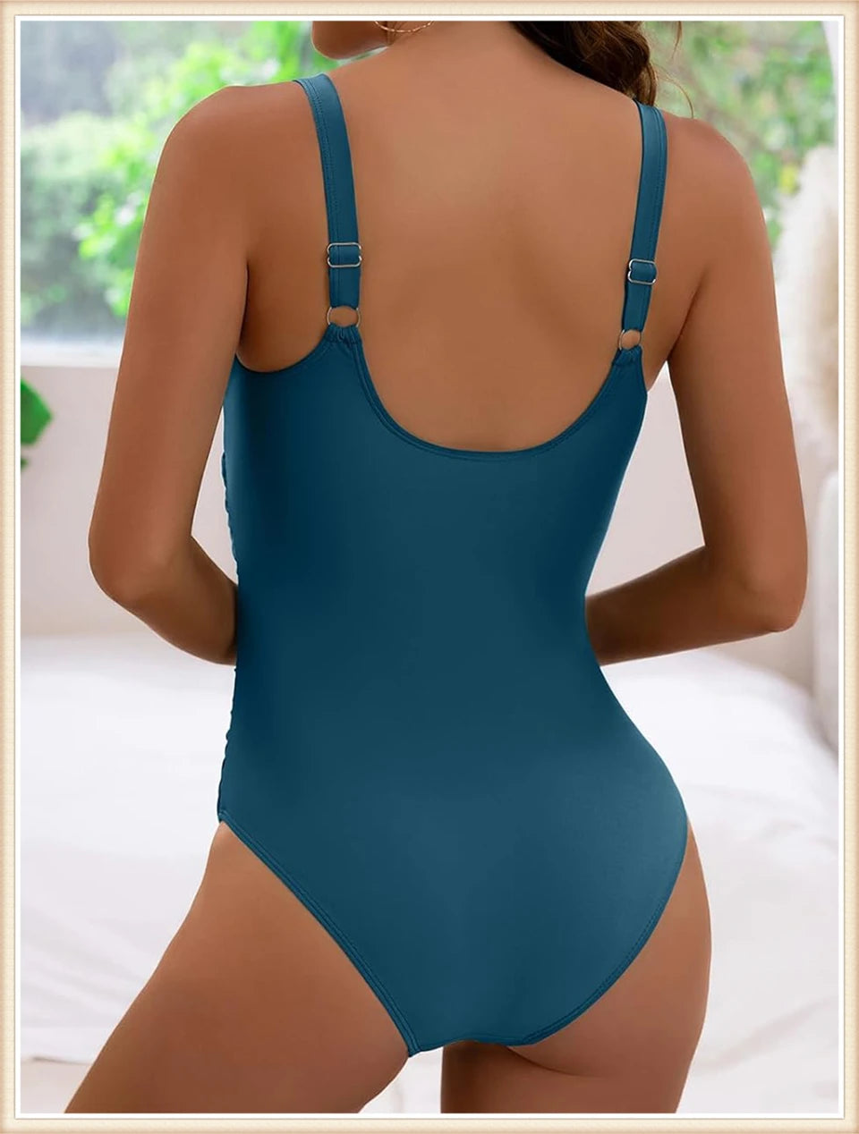 Plain Ruched Swimsuit One Piece