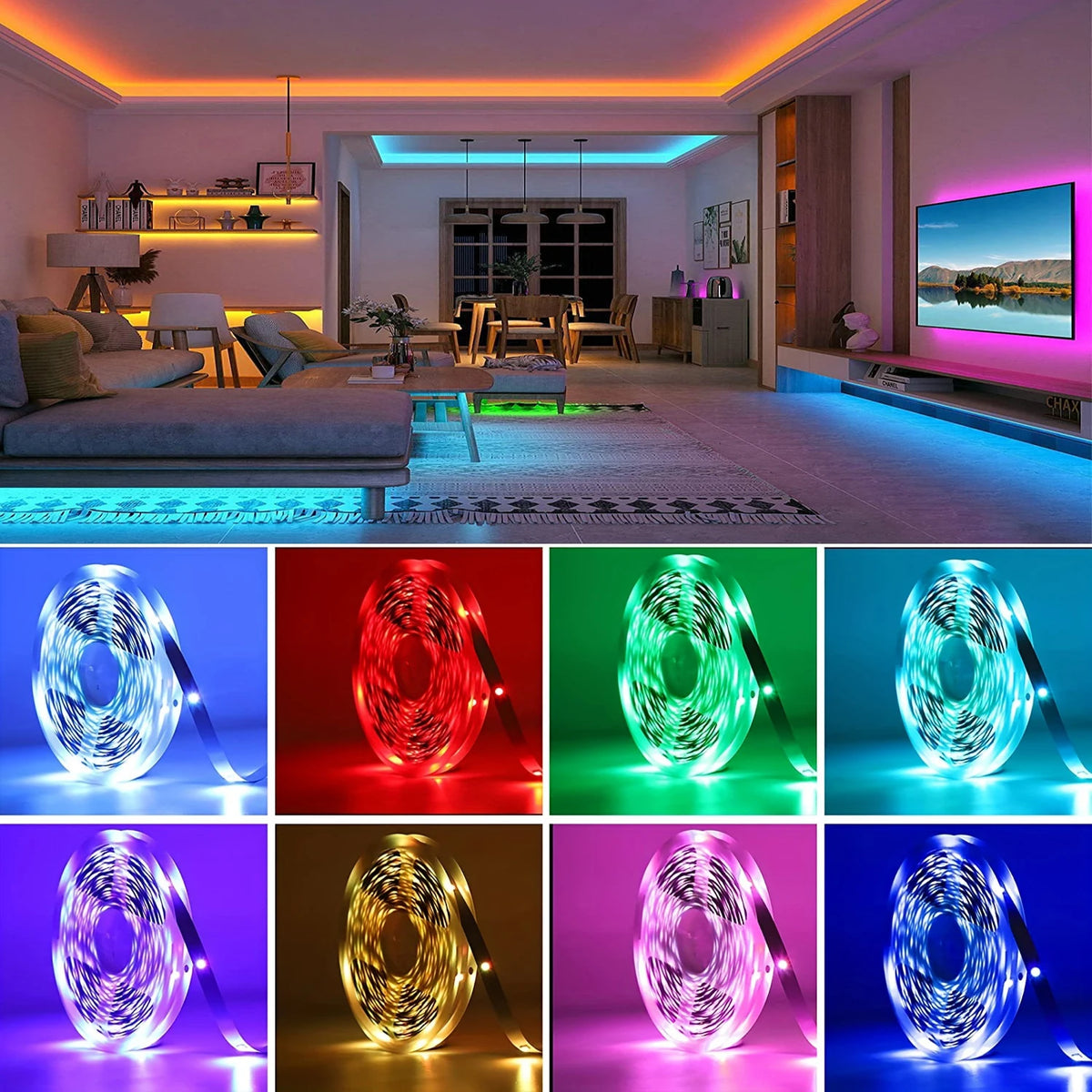 RGB Led Strip Lights 5m 10m 20m 30m Led Room Light with APP Control.